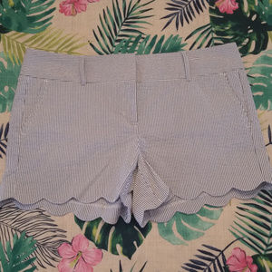 Ann Taylor Scalloped Edge Seersucker Shorts